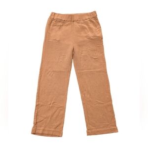 Faherty Organic Cotton Gauze Women’s Relaxed Linen-Blend Wide Leg Pants - beige
